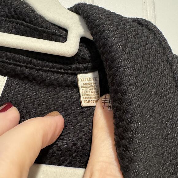 Scotch and Soda Black Textured Jersey Button Up Shirt Short Sleeve Mens XL - Picture 6 of 8